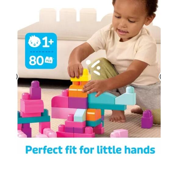 MEGA BLOKS 80 Block Set Building Set Toddler Toy Age 1+ - Picture 2 of 4